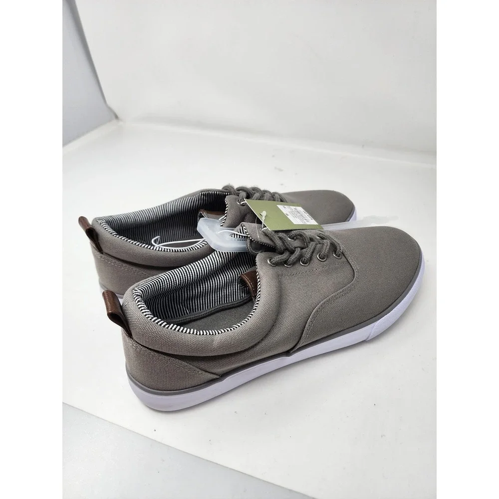 Goodfellow & Co Mens Low Top Lace Up Sneakers Gray Canvas Casual Size 9.5